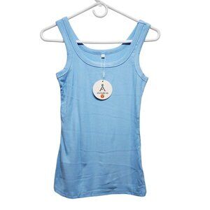 Blue Ribbed Tank Top Anrabess Size S Womens